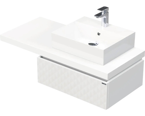 Koupelnová skříňka s umyvadlem Intedoor DESK 3D bílá matná 110,5 x 44,4 x 50,2 cm DE 54 3D 110 P STORM 1Z B073
