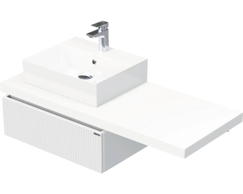 Koupelnová skříňka s umyvadlem Intedoor DESK 3D bílá matná 120,5 x 44,4 x 50,2 cm DE 54 3D 120 L STORM 1Z A8916