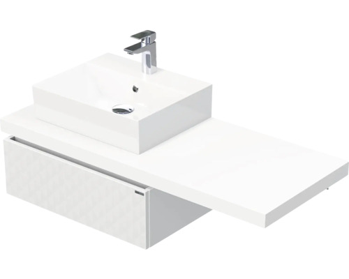 Koupelnová skříňka s umyvadlem Intedoor DESK 3D bílá matná 120,5 x 44,4 x 50,2 cm DE 54 3D 120 L STORM 1Z B073