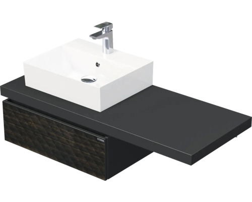 Koupelnová skříňka s umyvadlem Intedoor DESK 3D hnědá 120,5 x 44,4 x 50,2 cm DE 54 3D 120 L STORM 1Z LR29