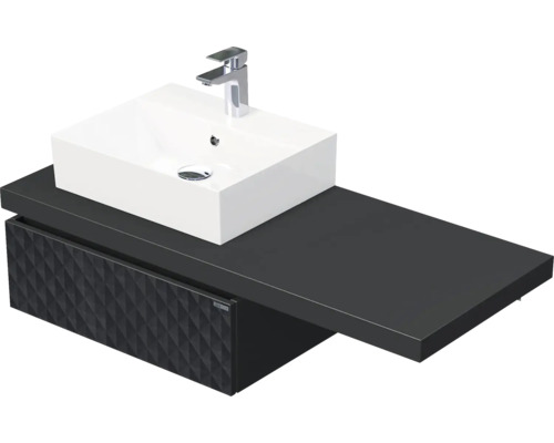 Koupelnová skříňka s umyvadlem Intedoor DESK 3D černá matná 120,5 x 44,4 x 50,2 cm DE 54 3D 120 L STORM 1Z U129