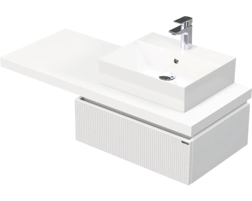 Koupelnová skříňka s umyvadlem Intedoor DESK 3D bílá matná 120,5 x 44,4 x 50,2 cm DE 54 3D 120 P STORM 1Z A8916