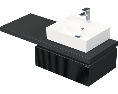 Koupelnová skříňka s umyvadlem Intedoor DESK 3D černá matná 120,5 x 44,4 x 50,2 cm DE 54 3D 120 P STORM 1Z A9276