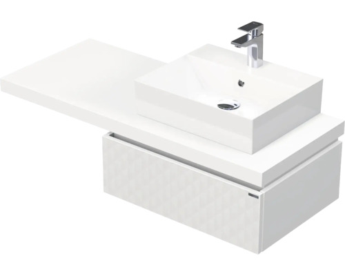 Koupelnová skříňka s umyvadlem Intedoor DESK 3D bílá matná 120,5 x 44,4 x 50,2 cm DE 54 3D 120 P STORM 1Z B073