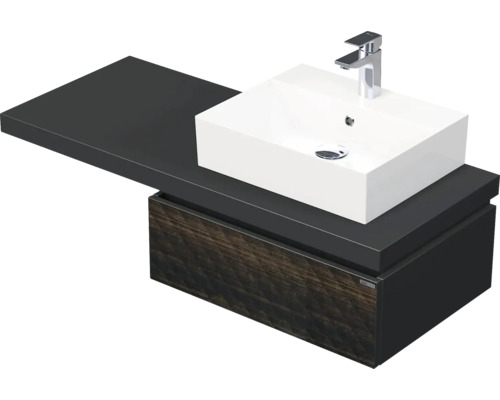 Koupelnová skříňka s umyvadlem Intedoor DESK 3D hnědá 120,5 x 44,4 x 50,2 cm DE 54 3D 120 P STORM 1Z LR29