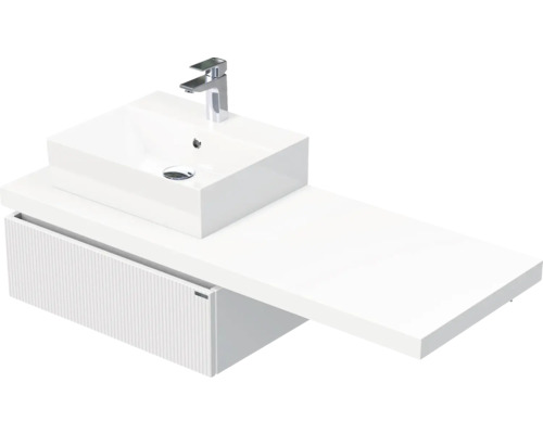 Koupelnová skříňka s umyvadlem Intedoor DESK 3D bílá matná 130,5 x 44,4 x 50,2 cm DE 54 3D 130 L STORM 1Z A8916 Koupelnová skříňka s umyvadlem Intedoor DESK 3D bílá matná 130,5 x 44,4 x 50,2 cm DE 54 3D 130 L STORM 1Z A8916