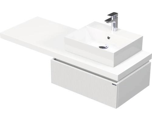 Koupelnová skříňka s umyvadlem Intedoor DESK 3D bílá matná 130,5 x 44,4 x 50,2 cm DE 54 3D 130 P STORM 1Z A8916 Koupelnová skříňka s umyvadlem Intedoor DESK 3D bílá matná 130,5 x 44,4 x 50,2 cm DE 54 3D 130 P STORM 1Z A8916