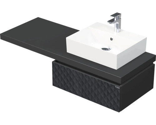 Koupelnová skříňka s umyvadlem Intedoor DESK 3D černá matná 130,5 x 44,4 x 50,2 cm DE 54 3D 130 P STORM 1Z U129 Koupelnová skříňka s umyvadlem Intedoor DESK 3D černá matná 130,5 x 44,4 x 50,2 cm DE 54 3D 130 P STORM 1Z U129