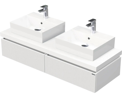 Koupelnová skříňka s umyvadlem Intedoor DESK 3D bílá matná 140,5 x 44,4 x 50,2 cm DE 54 3D 140 D STORM 2Z A8916