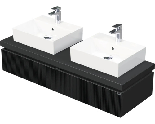Koupelnová skříňka s umyvadlem Intedoor DESK 3D černá matná 140,5 x 44,4 x 50,2 cm DE 54 3D 140 D STORM 2Z A9276