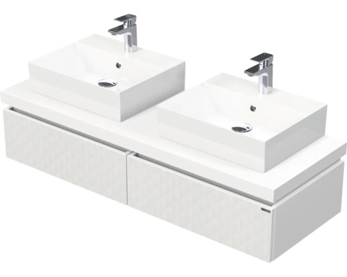Koupelnová skříňka s umyvadlem Intedoor DESK 3D bílá matná 140,5 x 44,4 x 50,2 cm DE 54 3D 140 D STORM 2Z B073