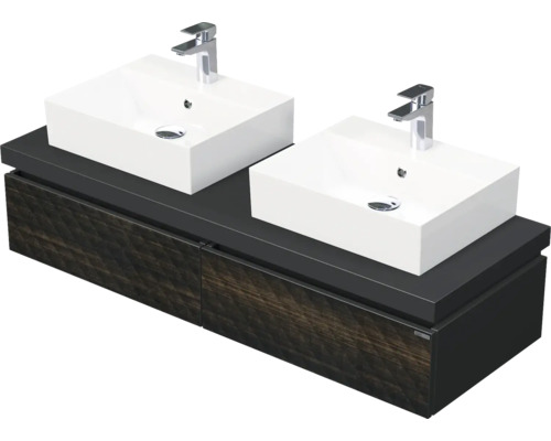 Koupelnová skříňka s umyvadlem Intedoor DESK 3D hnědá 140,5 x 44,4 x 50,2 cm DE 54 3D 140 D STORM 2Z LR29