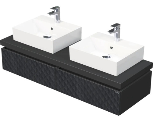 Koupelnová skříňka s umyvadlem Intedoor DESK 3D černá matná 140,5 x 44,4 x 50,2 cm DE 54 3D 140 D STORM 2Z U129
