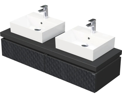 Koupelnová skříňka s umyvadlem Intedoor DESK 3D černá matná 140,5 x 44,4 x 50,2 cm DE 54 3D 140 D STORM 2Z U129 Koupelnová skříňka s umyvadlem Intedoor DESK 3D černá matná 140,5 x 44,4 x 50,2 cm DE 54 3D 140 D STORM 2Z U129