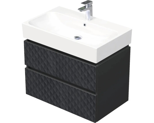 Koupelnová skříňka s umyvadlem Intedoor STORM 3D černá matná 75 x 66 x 46,5 cm STORM 3D 75 2Z U129