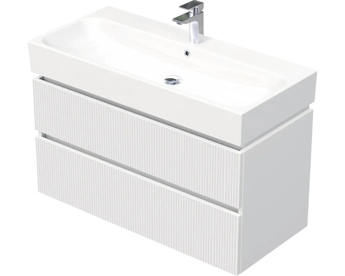 Koupelnová skříňka s umyvadlem Intedoor STORM 3D bílá matná 100 x 66 x 46,5 cm STORM 3D 100 2Z A8916