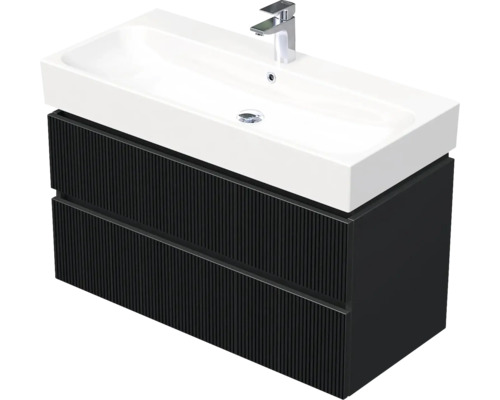 Koupelnová skříňka s umyvadlem Intedoor STORM 3D černá matná 100 x 66 x 46,5 cm STORM 3D 100 2Z A9276