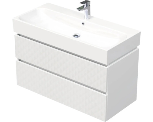 Koupelnová skříňka s umyvadlem Intedoor STORM 3D bílá matná 100 x 66 x 46,5 cm STORM 3D 100 2Z B073