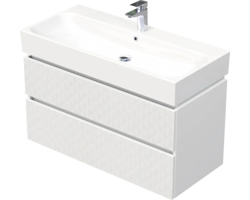 Koupelnová skříňka s umyvadlem Intedoor STORM 3D bílá matná 100 x 66 x 46,5 cm STORM 3D 100 2Z B073 Koupelnová skříňka s umyvadlem Intedoor STORM 3D bílá matná 100 x 66 x 46,5 cm STORM 3D 100 2Z B073