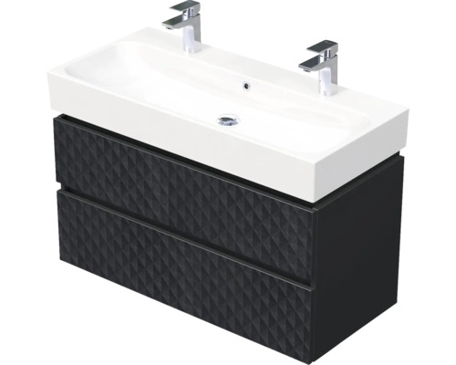 Koupelnová skříňka s umyvadlem Intedoor STORM 3D černá matná 100 x 66 x 46,5 cm STORM 3D 100 2Z U129