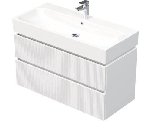 Koupelnová skříňka s umyvadlem Intedoor STORM 3D bílá matná 100 x 66 x 46,5 cm STORM 3D 100D 2Z A8916