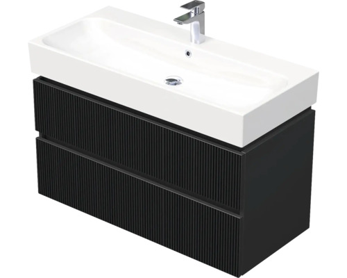 Koupelnová skříňka s umyvadlem Intedoor STORM 3D černá matná 100 x 66 x 46,5 cm STORM 3D 100D 2Z A9276