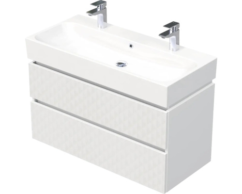 Koupelnová skříňka s umyvadlem Intedoor STORM 3D bílá matná 100 x 66 x 46,5 cm STORM 3D 100D 2Z B073 Koupelnová skříňka s umyvadlem Intedoor STORM 3D bílá matná 100 x 66 x 46,5 cm STORM 3D 100D 2Z B073