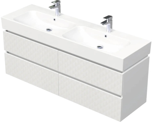 Koupelnová skříňka s umyvadlem Intedoor STORM 3D bílá matná 150 x 66 x 46,5 cm STORM 3D 150D 4Z B073
