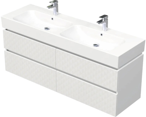 Koupelnová skříňka s umyvadlem Intedoor STORM 3D bílá matná 150 x 66 x 46,5 cm STORM 3D 150D 4Z B073 Koupelnová skříňka s umyvadlem Intedoor STORM 3D bílá matná 150 x 66 x 46,5 cm STORM 3D 150D 4Z B073