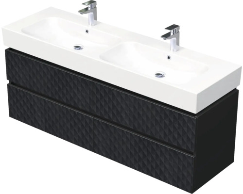 Koupelnová skříňka s umyvadlem Intedoor STORM 3D černá matná 150 x 66 x 46,5 cm STORM 3D 150D 4Z U129 Koupelnová skříňka s umyvadlem Intedoor STORM 3D černá matná 150 x 66 x 46,5 cm STORM 3D 150D 4Z U129