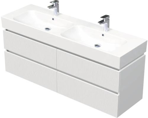 Koupelnová skříňka s umyvadlem Intedoor STORM 3D bílá matná 150 x 66 x 46,5 cm STORM 3D 150D 4Z A8916