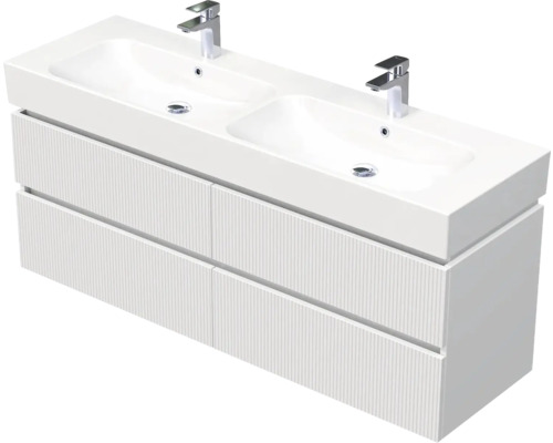 Koupelnová skříňka s umyvadlem Intedoor STORM 3D bílá matná 150 x 66 x 46,5 cm STORM 3D 150D 4Z A8916 Koupelnová skříňka s umyvadlem Intedoor STORM 3D bílá matná 150 x 66 x 46,5 cm STORM 3D 150D 4Z A8916