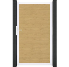 Dřevěná zahradní branka s kovovým rámem