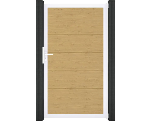 Branka GroJa BasicLine úzká DIN Dřevěná zahradní branka s kovovým rámem