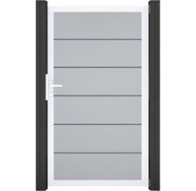 Zahradní branka s vodorovnými prvky a klikou