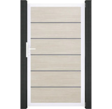 Dřevěná zahradní branka s vodorovnými prvky a rámem