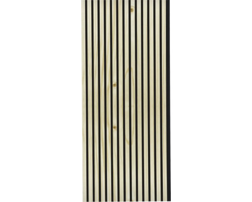 Dřevěný panel s černými akustickými plstěnými pruhy pro design stěn