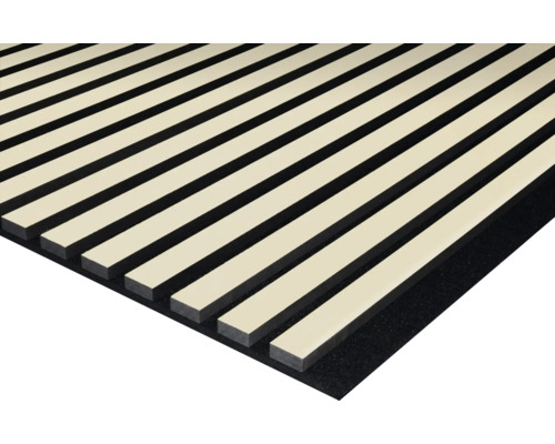 Akustický panel 19x572x2400 mm RAL1013 fóliovaný Lamelový rošt do postelí