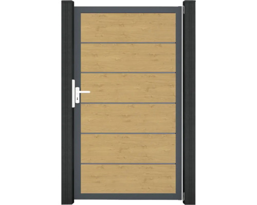 Branka GroJa BasicLine Premium DIN Zahradní branka z hliníku s dřevěnou strukturou