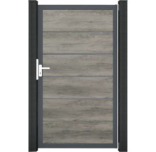 Zahradní branka s dřevěným vzhledem a madlem