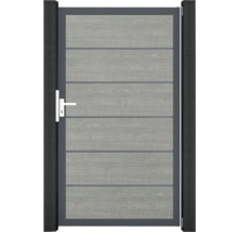 Hliníková zahradní branka s imitací dřeva a klikou