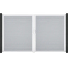 Dvoukřídlá brána z hliníku s vodorovnými lamelami