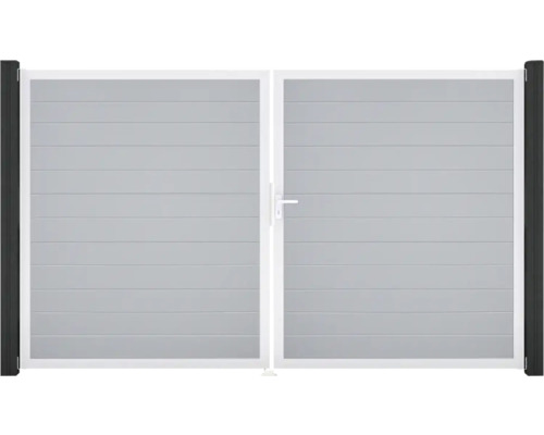 Dvoukřídlá brána z hliníku s vodorovnými lamelami