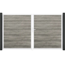 Dvoukřídlá brána s dřevěnou strukturou