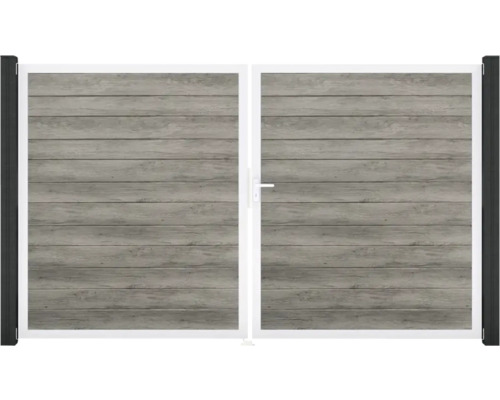 Dvoukřídlá brána s dřevěnou strukturou