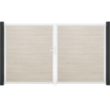 Dvoukřídlá brána z hliníku s vodorovnými lamelami