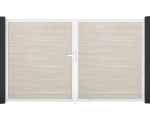 Dvoukřídlá brána z hliníku s vodorovnými lamelami