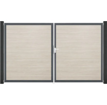 Dvojitá hliníková brána s vodorovnými panely