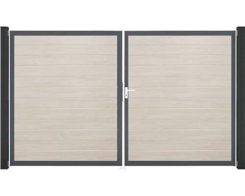 Dvojitá hliníková brána s vodorovnými panely
