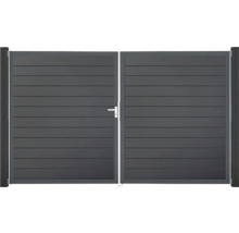 Dvoukřídlá brána z hliníku s klikou